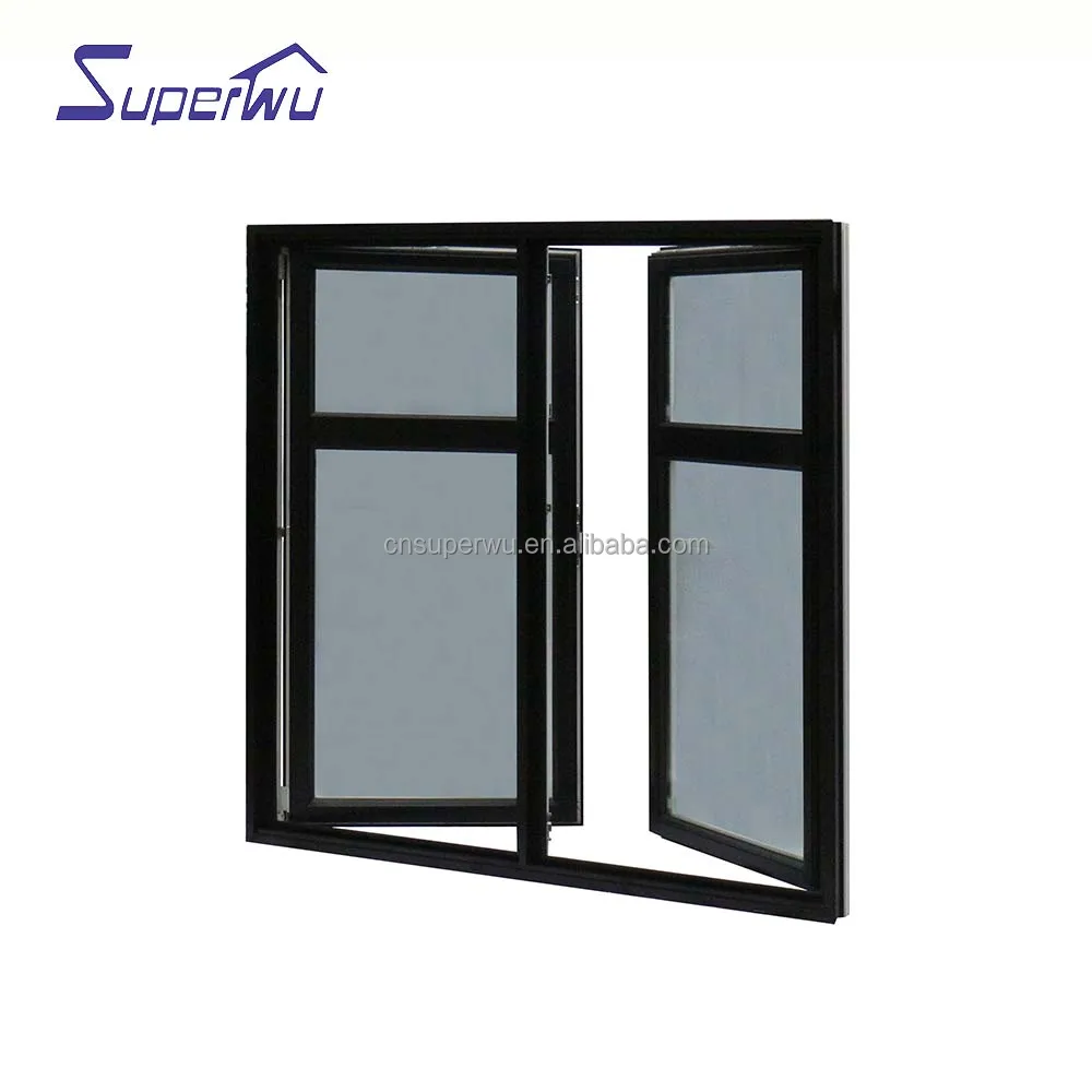 Customized size Aluminum Clear Glass Casement Window French