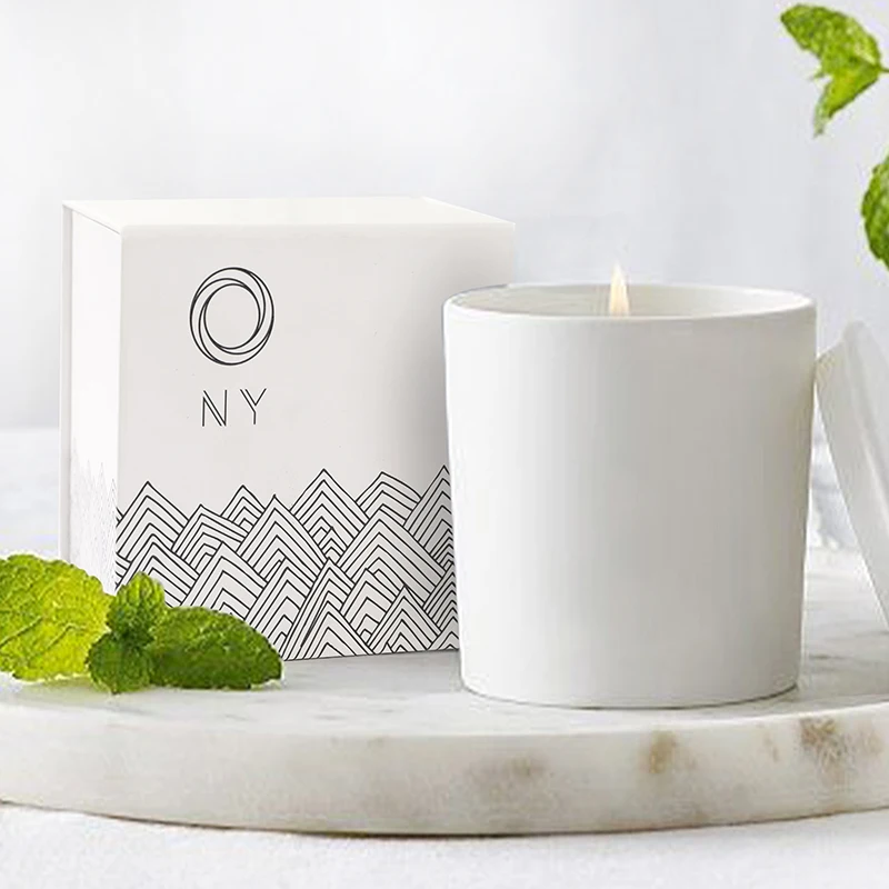 Recyclable Logo Printed Cardboard Custom Candle Packaging Box Scented