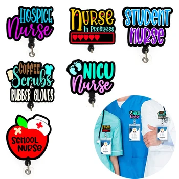 Nurse Accessories Medical Series Student Nurse School Nurse Acrylic Plastic Badge Reel Office Supply Badge Holder