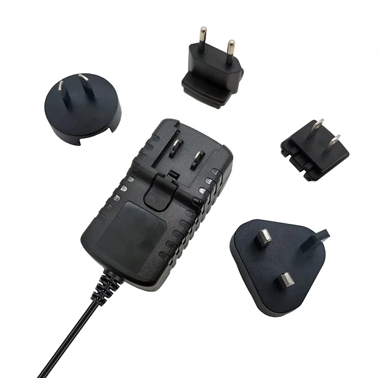 CKS 12V1.5A Interchangeable Power Adapter with Plugs Convenient Travel Solution