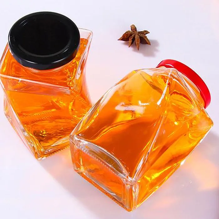 350ml Thick Honey Glass Bottle Jam Bottle Cream Bottle 500g High Grade Twist Glass Sealed Jar
