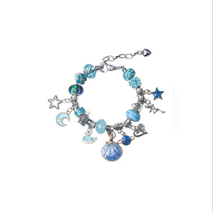 Colorful Cute Gift Box Crystal Beaded Bracelet Diy Children Jewelry Set