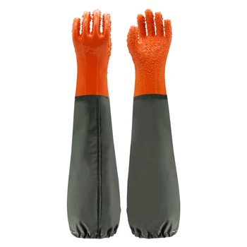 PVC lining gloves vinyl waterproof protection protective long safety work gloves industrial Chinese Manufacturers