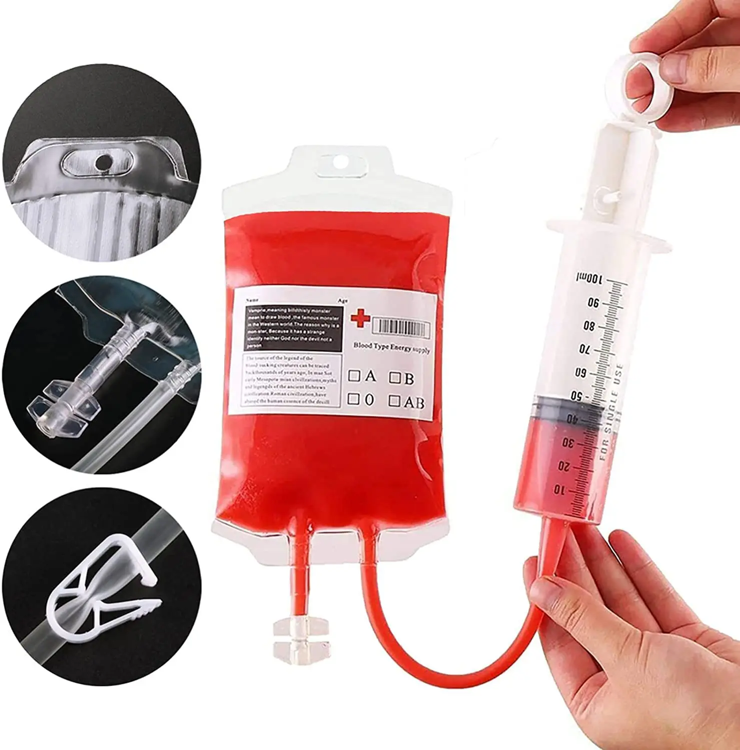 Blood Bags Drinks Bags For Halloween Party Decoration Reusable Drink