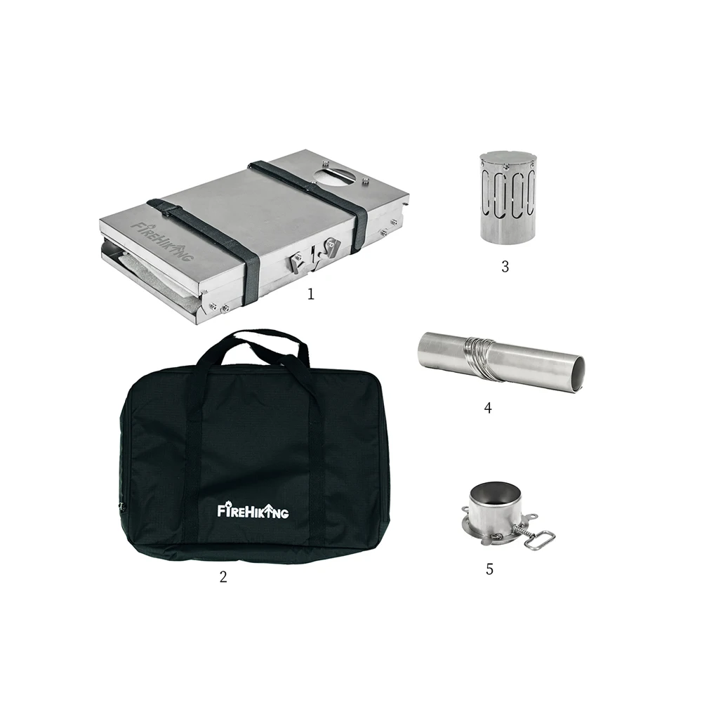 Portable Tent Stove Outdoor Foldable Titanium Sliver Pellet Wood Burning Camping Stove With