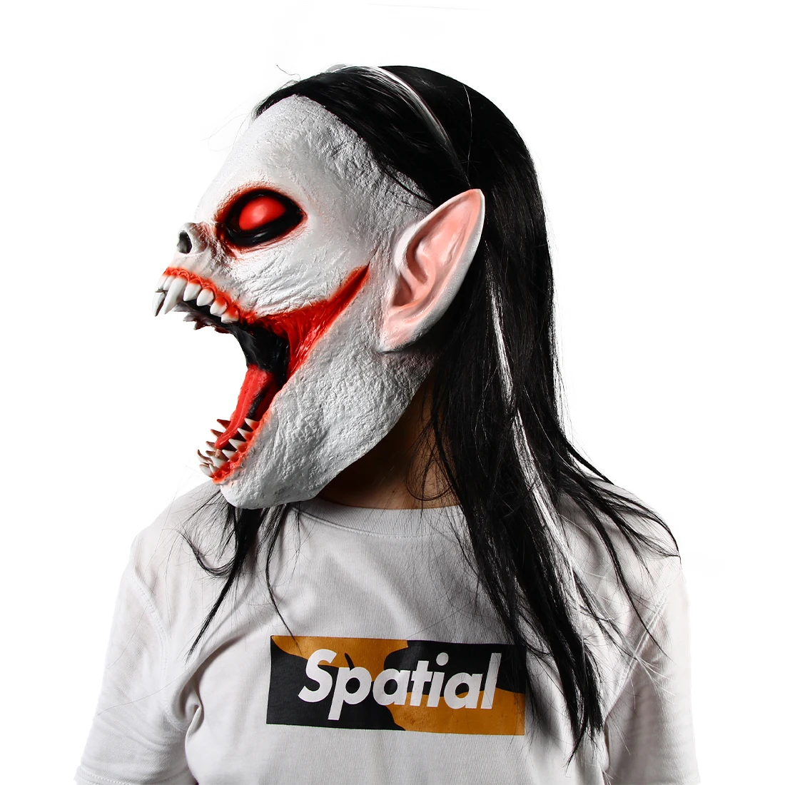 Vampire Latex Mask Halloween Christmas Horror Party Cosplay Costume Bloody Terror Headgear Masquerade Headgear for Girls