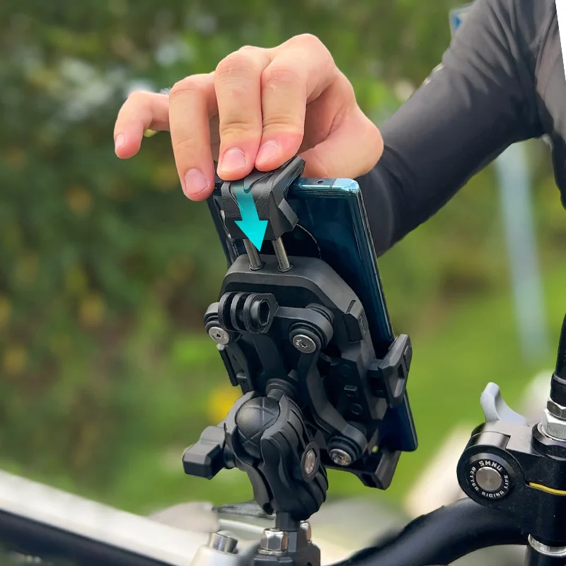 Giá đỡ xe điện/xe scooter SMNU chống sốc, xoay 360 độ, linh hoạt và di động, làm từ hợp kim nhôm, có hai cổng, giá đỡ điện thoại di động nhanh