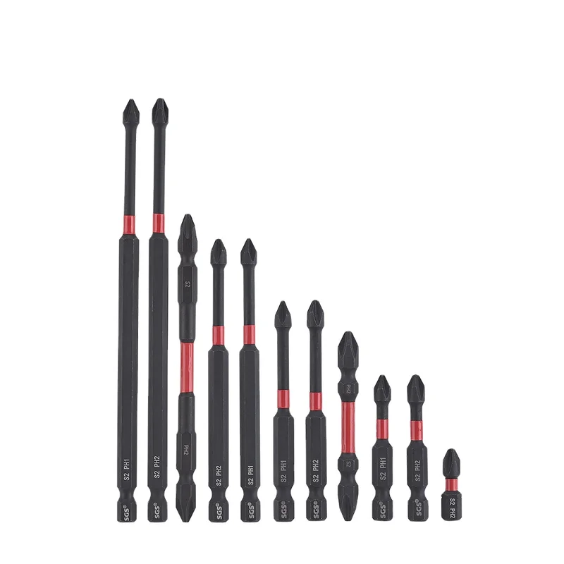 MOYOTEC Impact Screw Drill Bit Ph2 Strong Magnetic Screwdriver Bit Set 1/4 Inch 25/50/70/90mm Philli