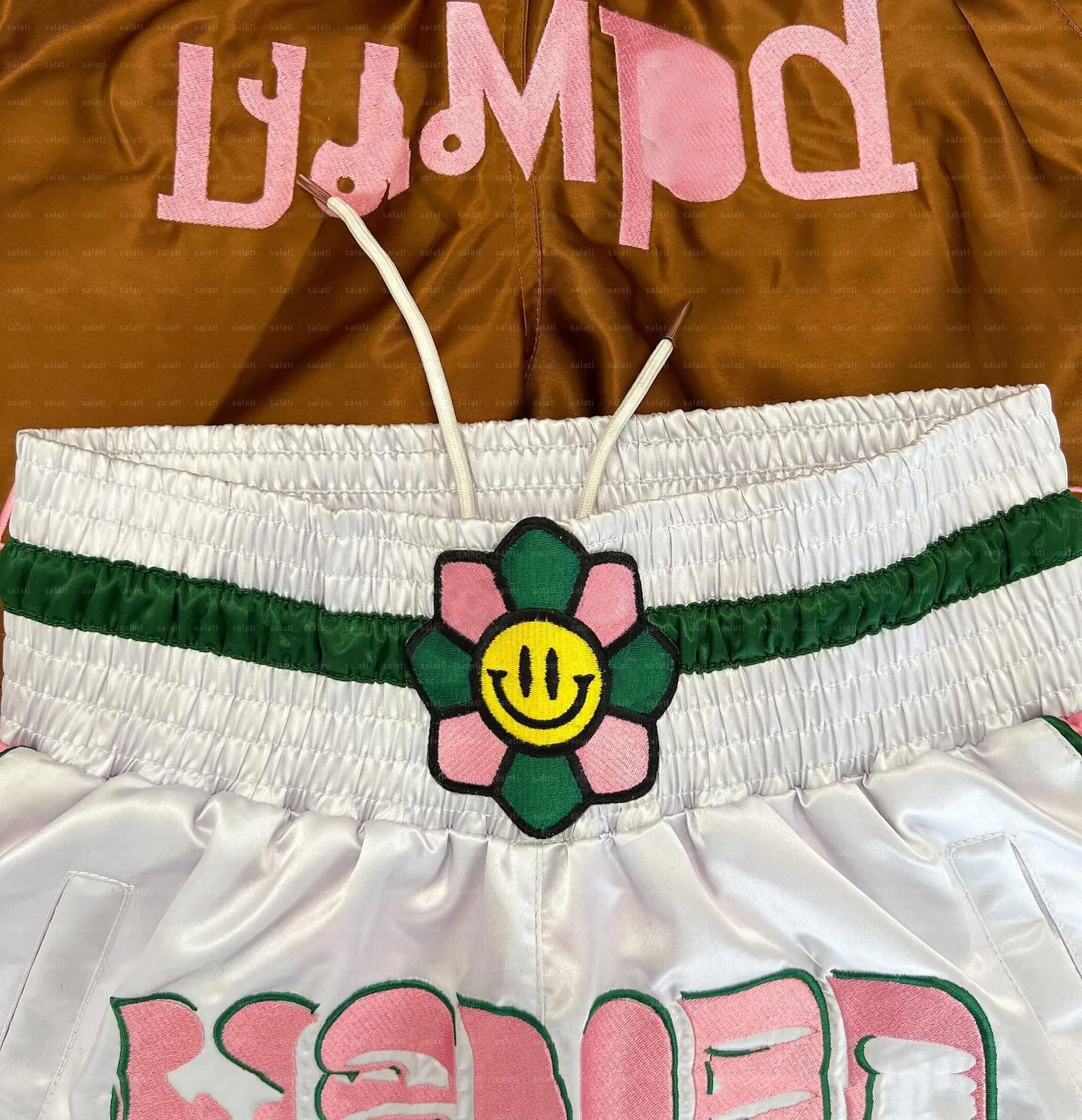 Custom Kickboxing Sweat Shorts Embroidery Logo Satin Silk Gym Training Fight Boxing Muay Thai Shorts for Men gallery 4
