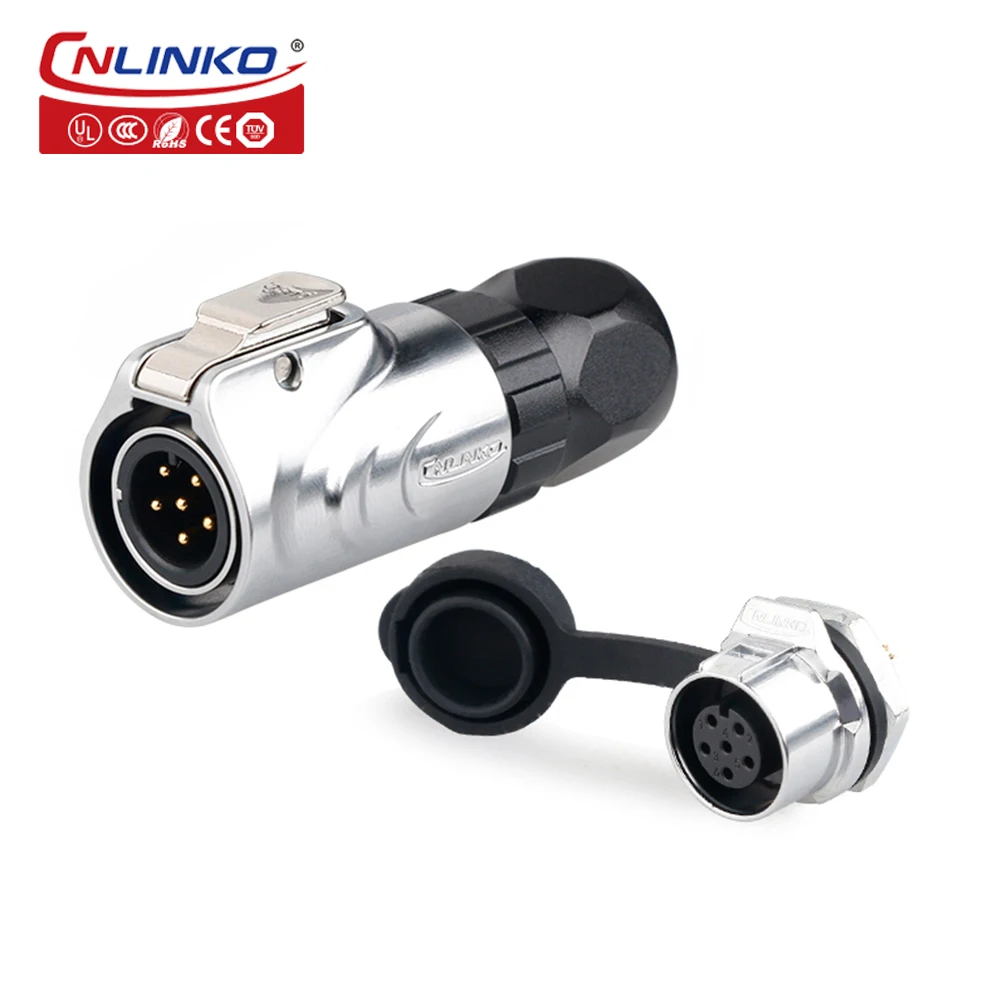 CNLINKO LP12 6 Pin IP68 Waterproof Automotive Electrical Male and Female Connector