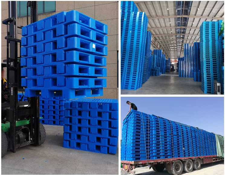 Heavy Duty Large Hdpe Plastic Pallets Four Way Entry Double Sides Stackable Reversible Plastic