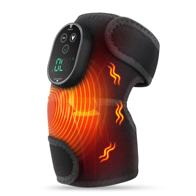 Portable Knee Massager with Timer Arthritis Pain Relief Hot Compress Vibration Elbow Pad Targeted Heating Technology