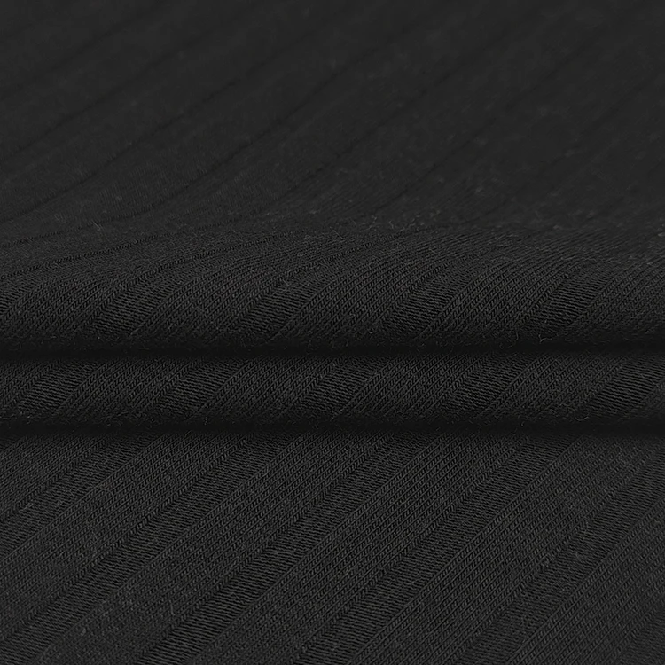 China Supplier Custom Bamboo Spandex Fabric Ribbed Material, Wholesale Solid Bamboo Rib Fabric for Cloth/ factory