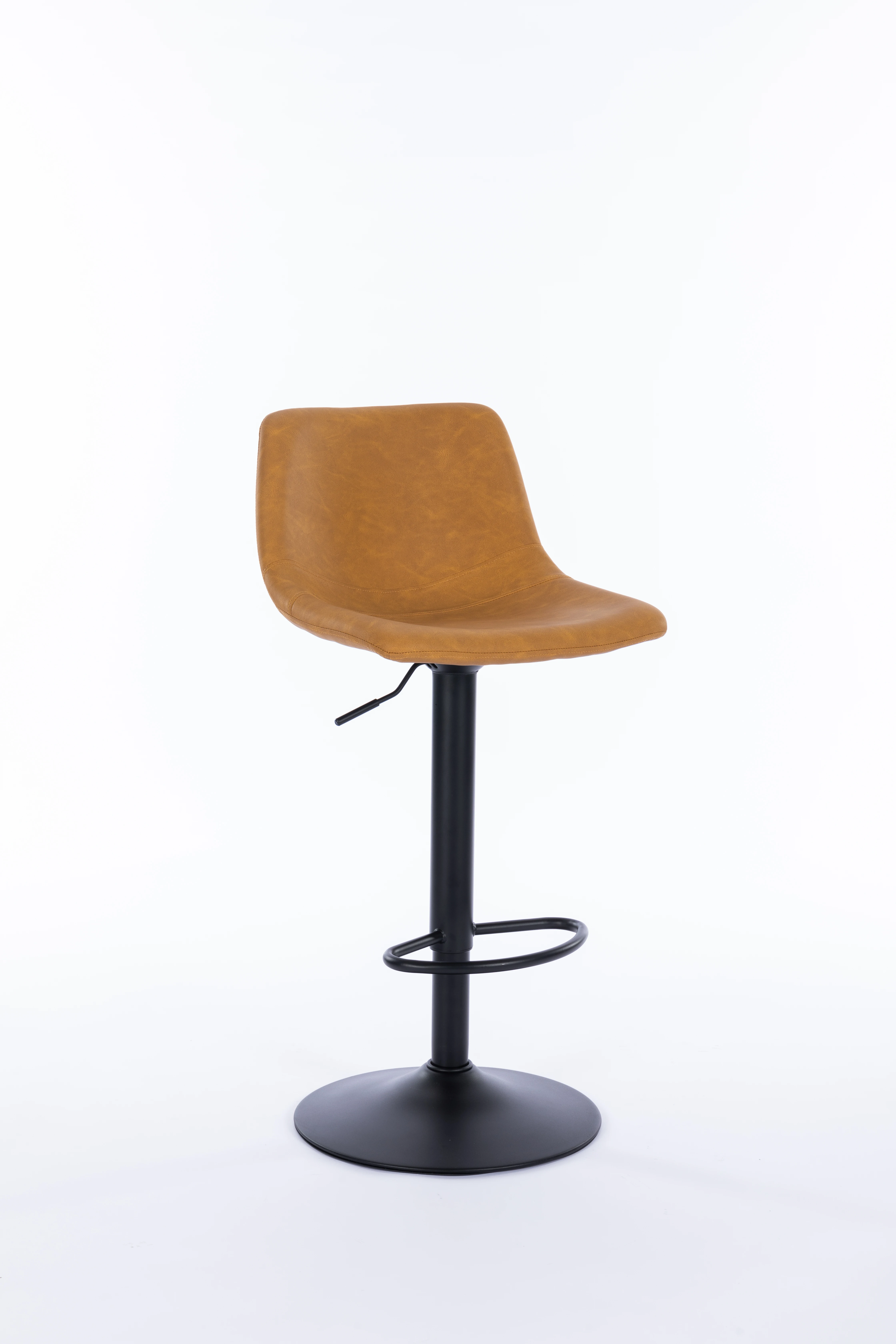 ZY-8083 Бытовая металлическая основа коричневая регулируемая высота вращающееся кожаное барное кресло стулья с подставкой для ног