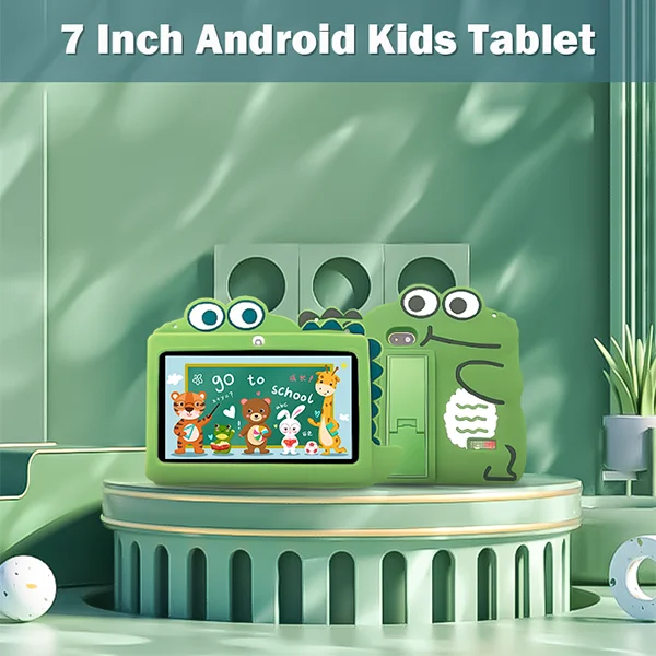 Wintouch 2024 Crocodile 7 Inches Shell Kids Tablet  Android Tablet Wifi Education Android 7 Kids Tablet With Kids Mode and IWawa
