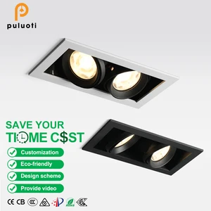 PULUOTI 273mm*143mm*146mm Recessed LED Spotlight Replaceable AR80 COB Bulb 24W 36W Ceiling Spot Lights AC110 220V