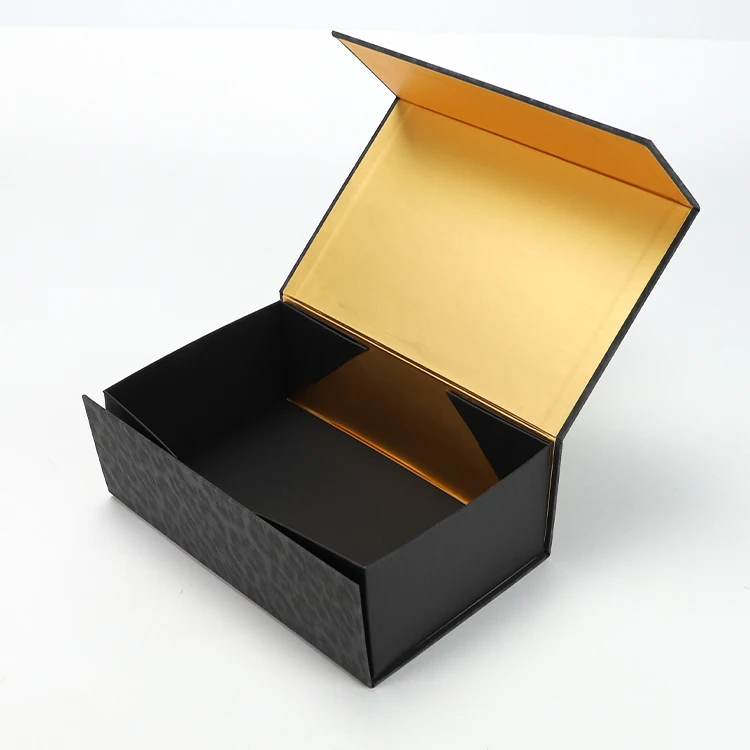 Source Custom Black Leopard Foldable Gift Box Magnetic Closure Eco-friendly Cardboard  Paper Box with Logo on m.