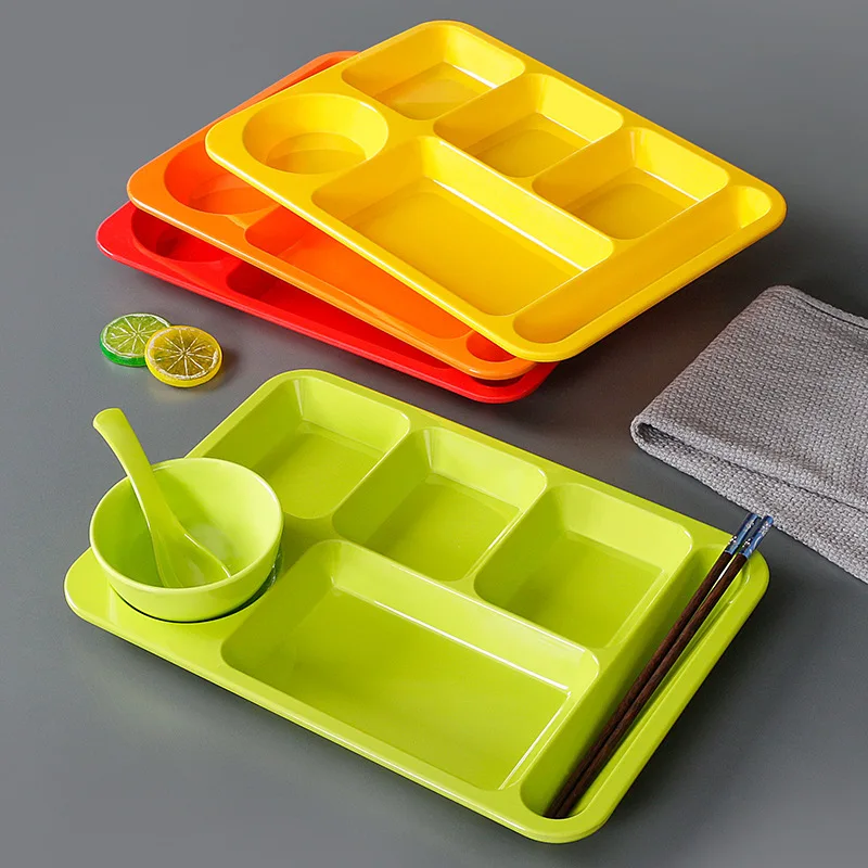 6 Compartment Melamine Plastic Hospital Food Tray With Cup Holder Buy