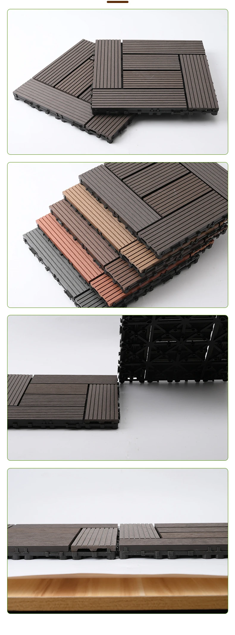 Outdoor Antiuv Interlocking Wood Plastic Flooring Garden Wpc Diy Deck
