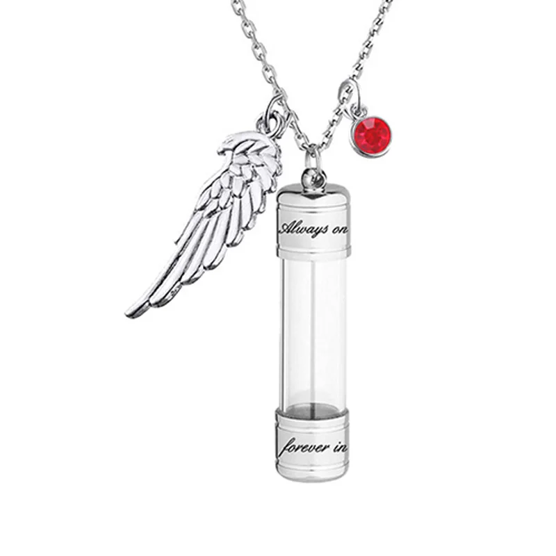 Engraving Openable Glass Vial Pendant Necklace Women Memorial Ashes Bottle Cremation Urn Memorial Gifts Jewelry For Pet Human