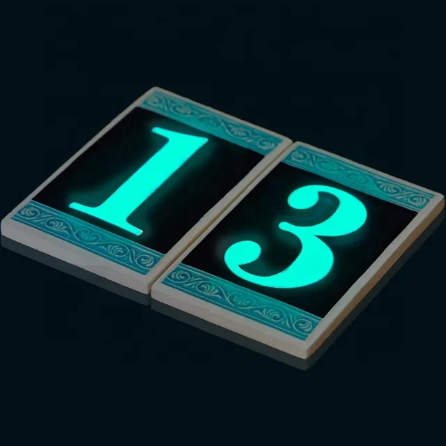 Civic Letters and Numbers Luminescent Greca , Handmade Ceramic by Creazioni Luciano made in Italy