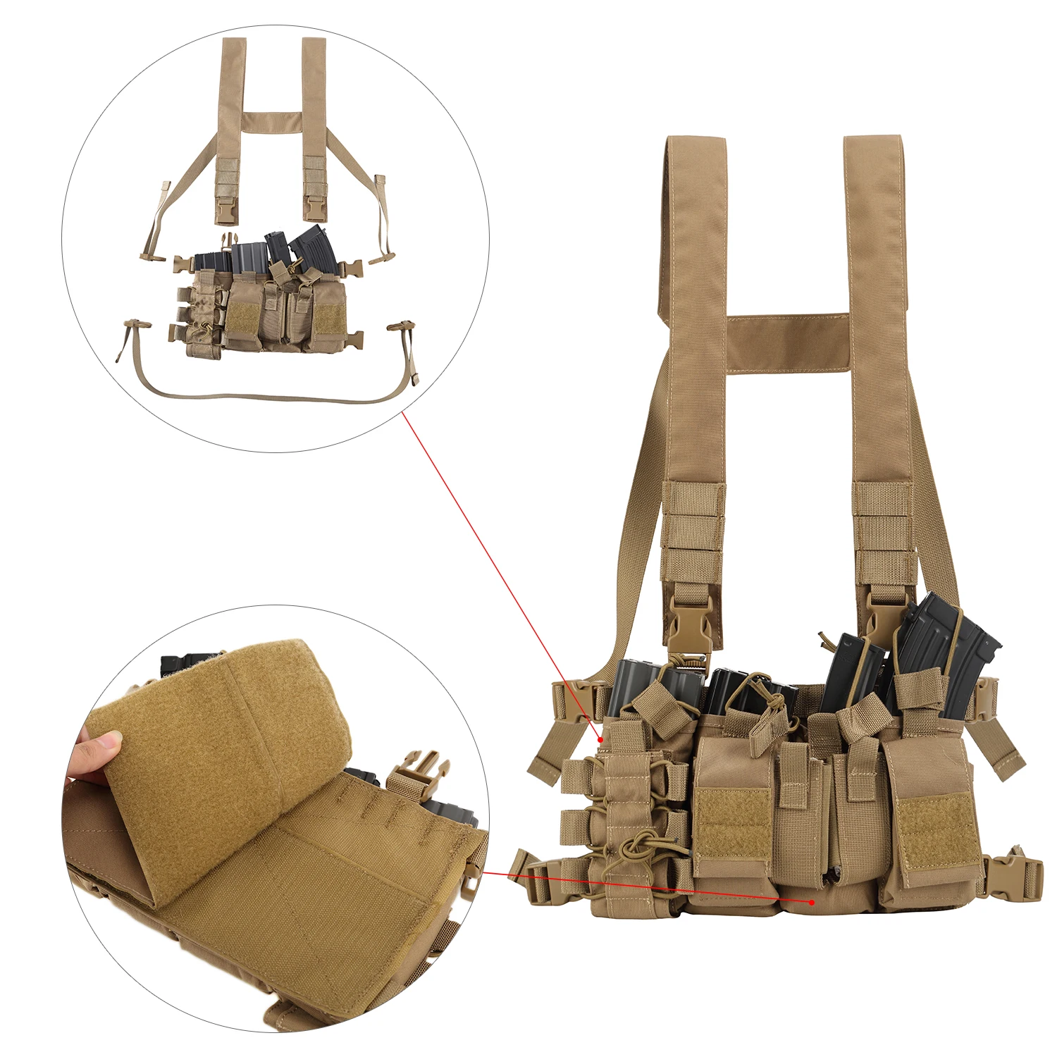 Tactical Hunting Vest MK4 Vest Modular Chest Rig Set Teflon Fabric WG Color 
