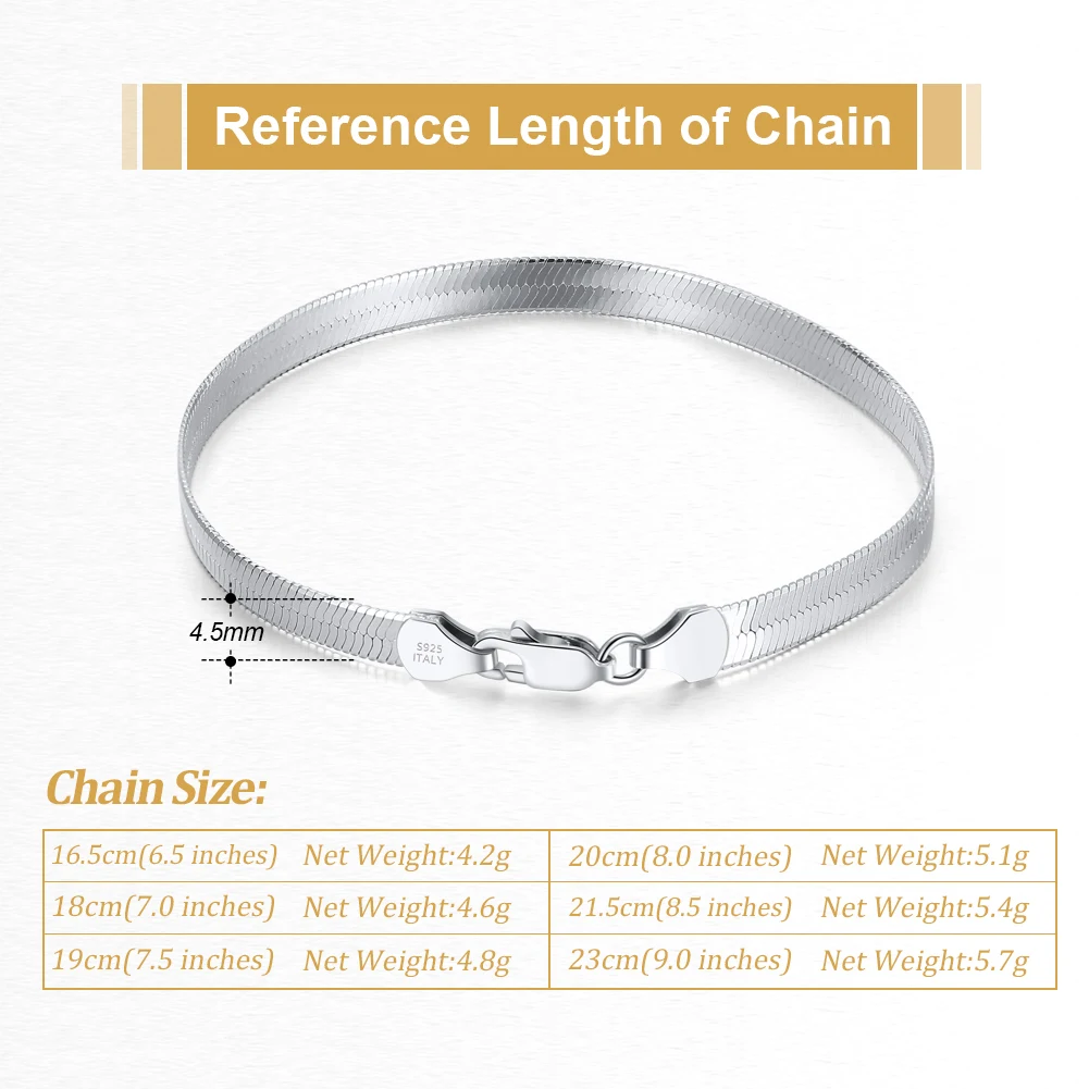 Bracciale Uomo Donna A Spina Di Pesce In Argento 925 Massiccio – Largo 3mm, Flessibile E Lucido, Varie Taglie