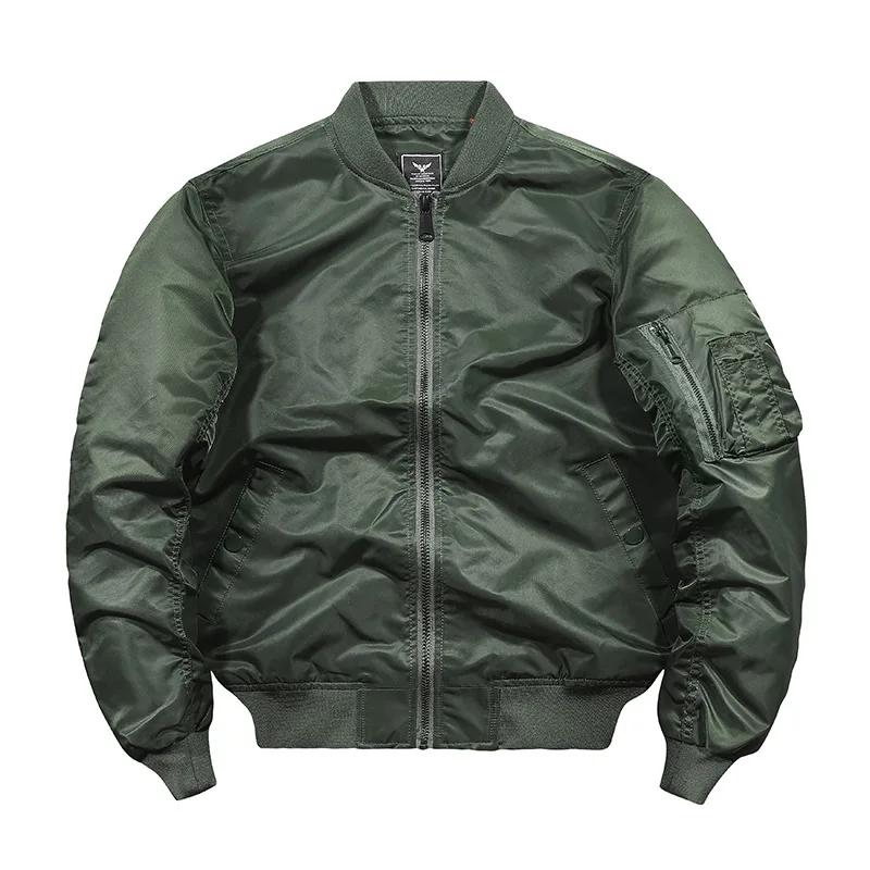 Wholesale High Quality Solid Color Winter Plus Size Men Flyer Bomber Jacket_voghion.com