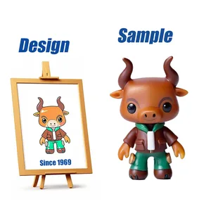 Shengye China Supplier Customized 3D Figure Art Toy Cartoon Character Animal Cow Figurine Toy Vinyl Resin PVC Plastic Figurine