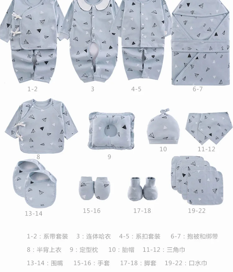 22 Pieces/Set of Baby Gift Box Newborn Clothes Baby Suit 0-12 Months Autumn Winter Newborn Baby Products