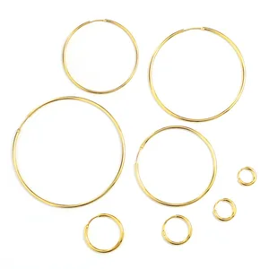 MW Wholesale Bulk High Quality Simple Geometric Large Hoop Earrings Gold Plated Stainless Steel Classic for Women Men Factory
