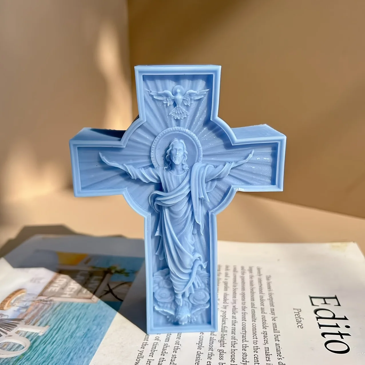 2-Size Cross Candle Silicone Mold DIY Easter Jesus Silicone Mold Handmade Resin, Gypsum, Cement, Luxury Festival Gifts