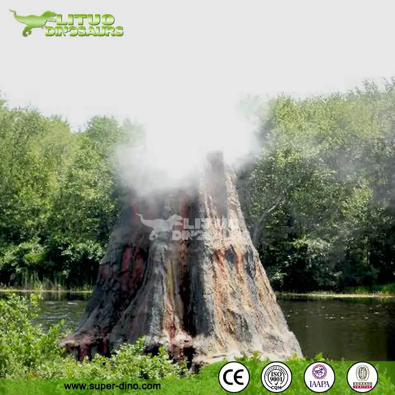 Park-Dekoration Knstlicher Vulkan Berg mit Sprhnebel LED Vulkanisches  Magma