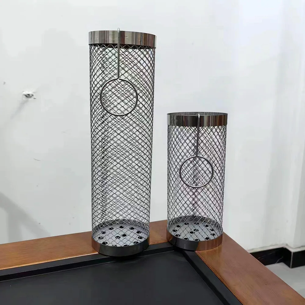 2023 Outdoor Round Bbq Grill Mesh Basket Stainless Steel Wire Mesh