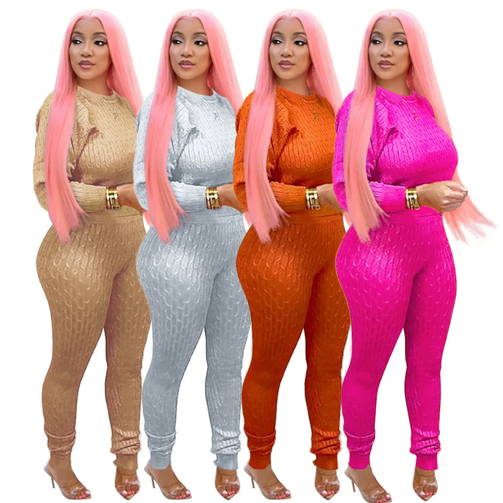 Fall Women Clothing Sweater Two Piece 