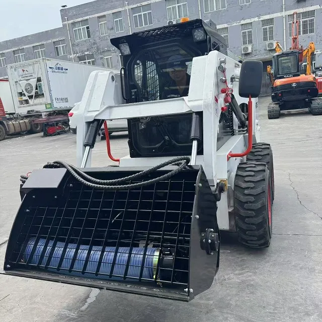 product skid steer mixer bucket hydraulic concrete mixing attachment for sale-7