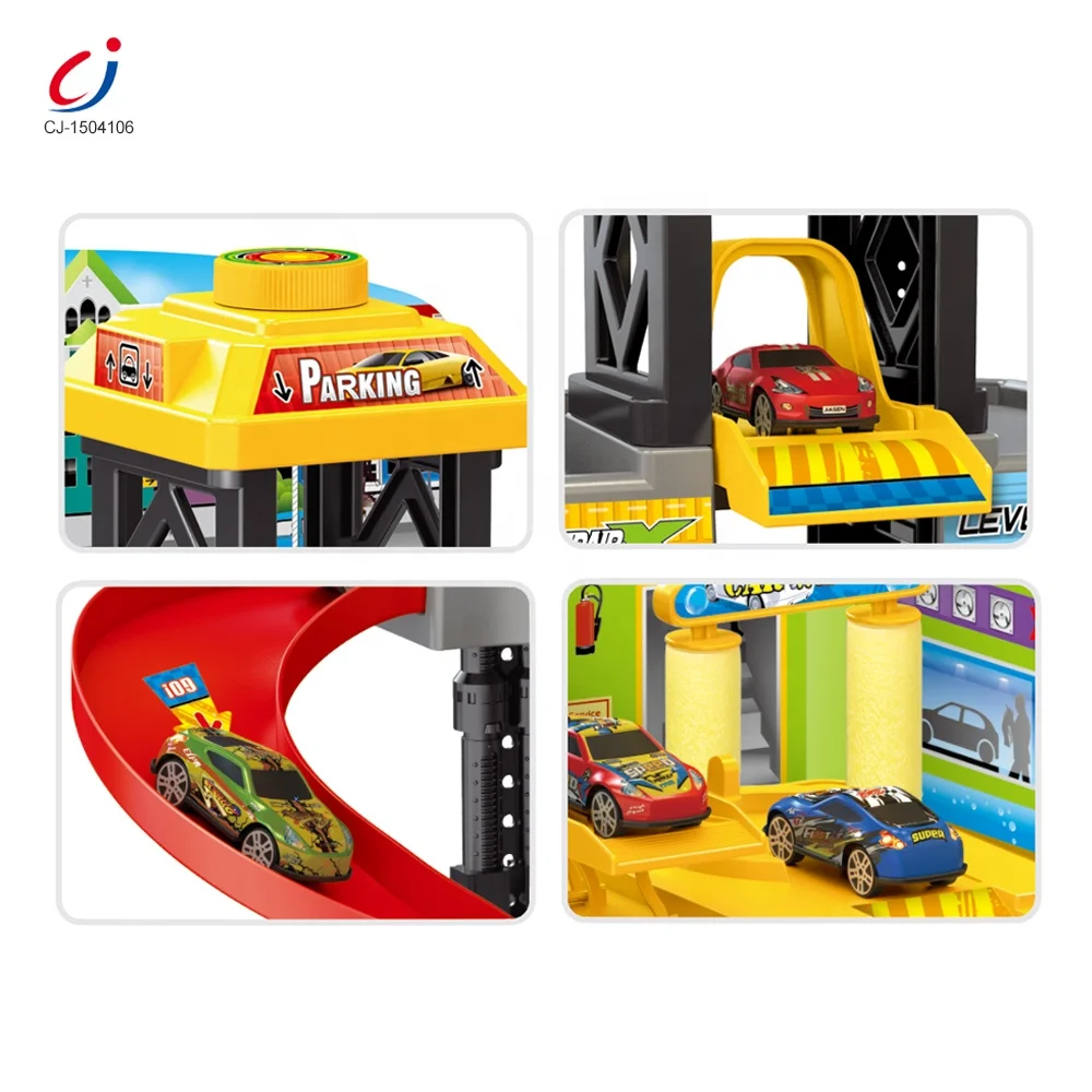 Jouet de garage pour stationnement de voiture - Jouet de rampe pour véhicules d'assemblage interactif, piste de course - Jeu de rôles d'apprentissage précoce pour