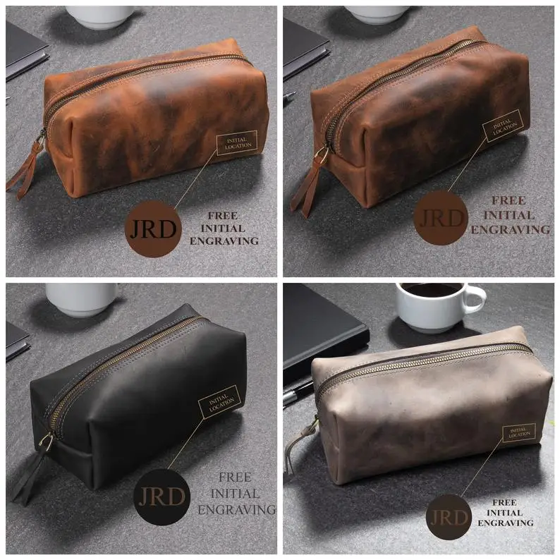 Wholesale Custom Jacquard Fabric Shaving Dopp Kit Waterproof Men