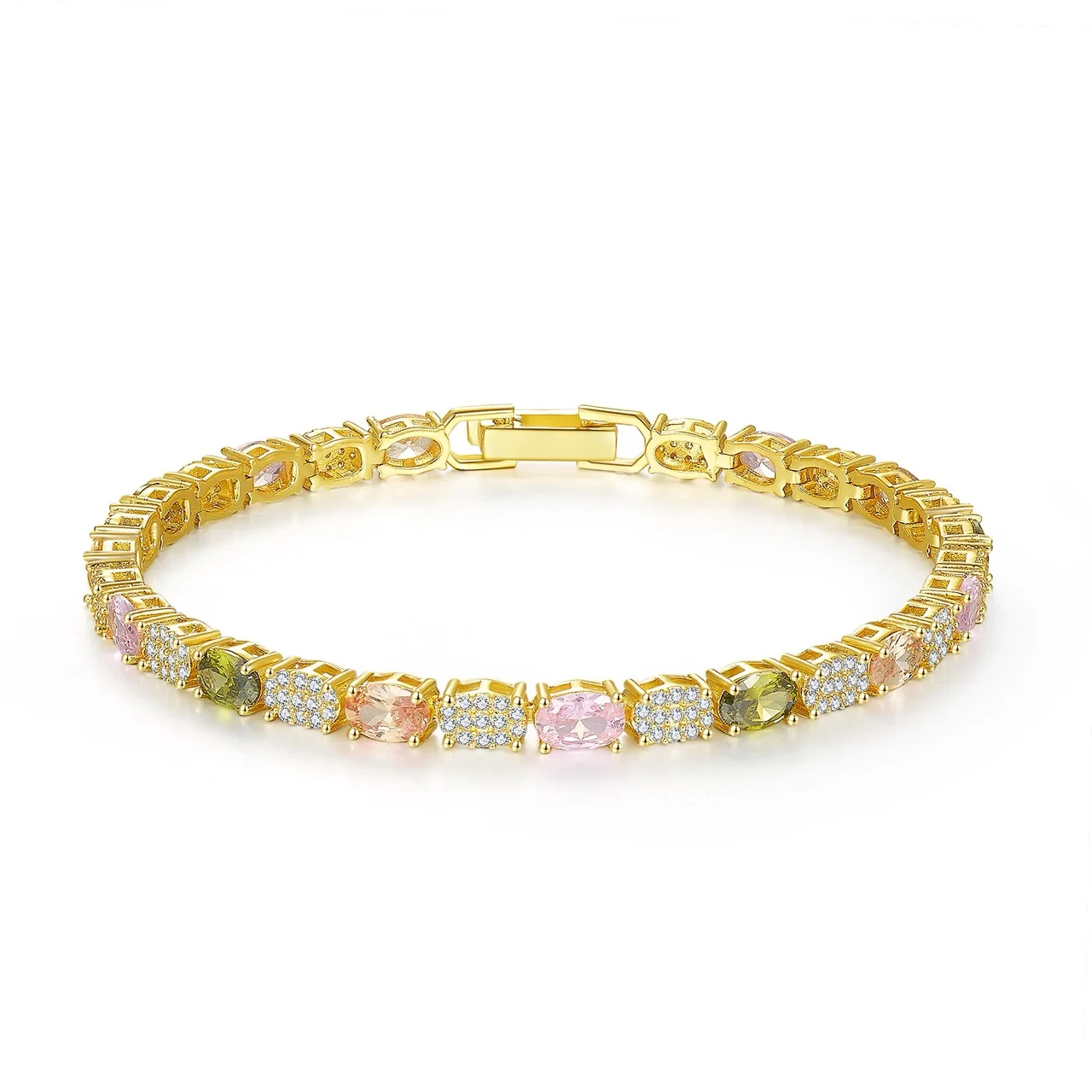 Oval Cut Flawless Zircon Tennis Bracelet Women's Fashion Jewelry