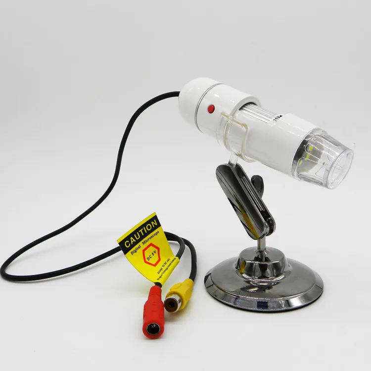 400x TV AV Digital Microscope Portable Monocular Mini Industrial Light Microscope with 8 LED and Universal Rotating Bracket