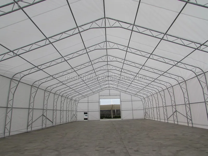 Industrial Large PVC Covered Fabric Storage Shelter Durable Metal Frame Storage Solution