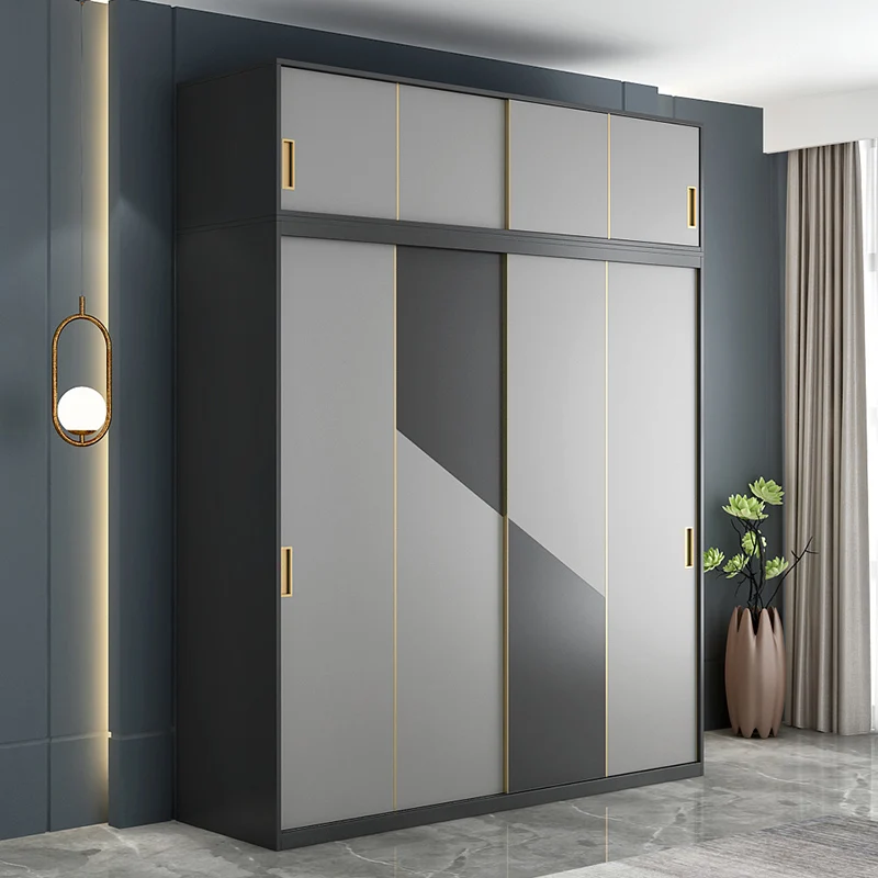 Dressing Table Dressing Mirror Sliding Door Wardrobe Top Cabinet Large Storage Closet Wardrobe
