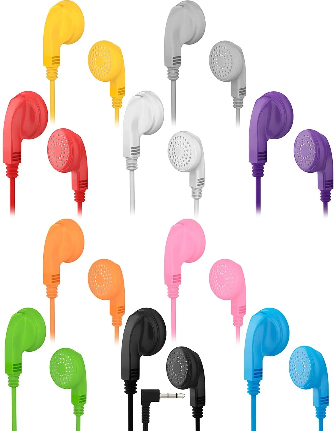 PVC Tour Bus Headset Colorful 3.5mm Jack Disposable Airline Headphone Customized Logo Wired Airplane Earphone