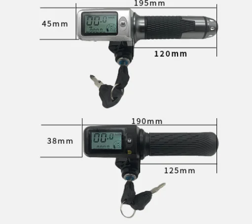 M Universal Handle Throttle 36v 48v 60v for Electric Motorcycle or Scooter with Switch Speed and Battery Digital Display