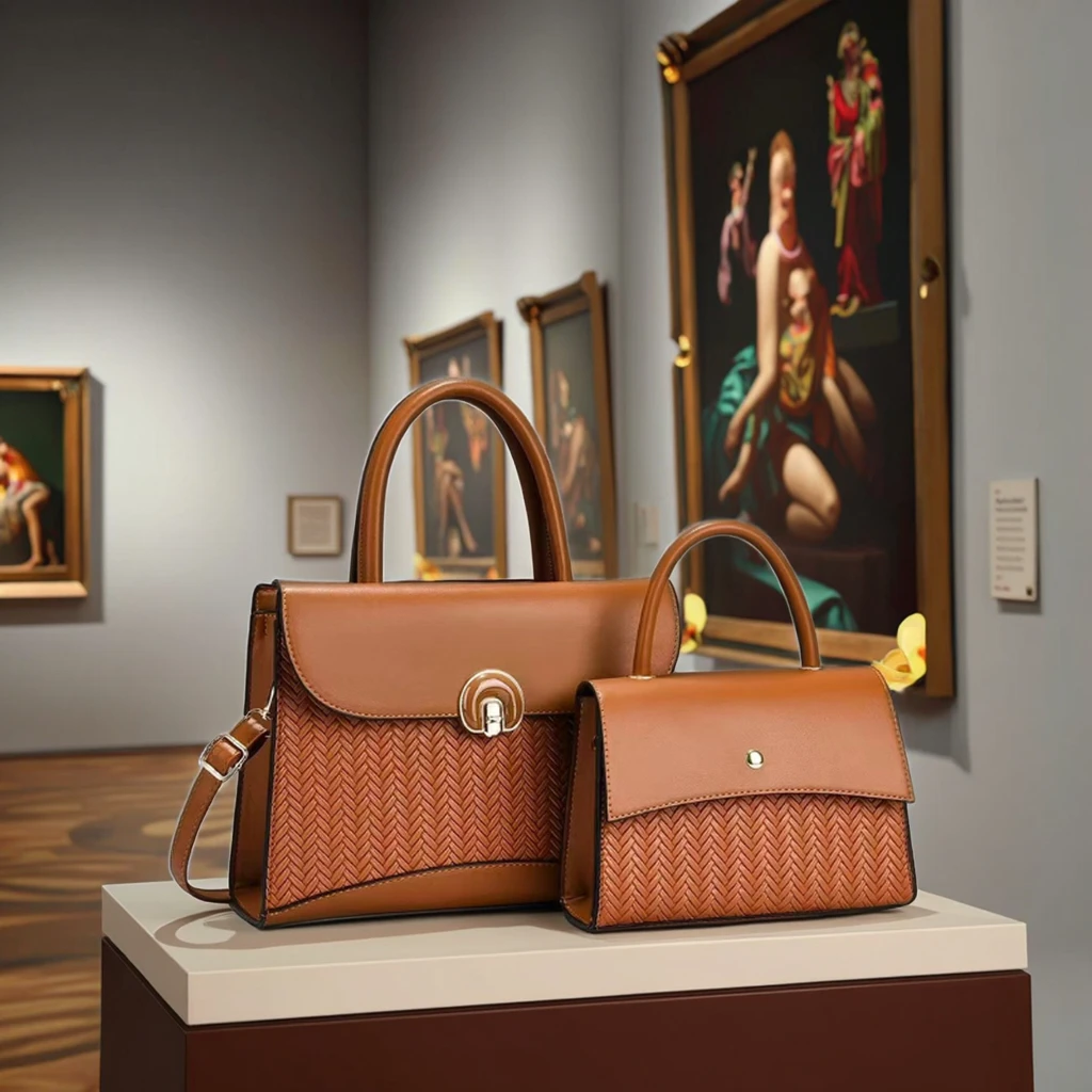 2025 Designer Women's 3-Piece PU Leather Handbags Wallet Set Shoulder Bags Nylon Zipper Closure Sacs Main Pour Femmes