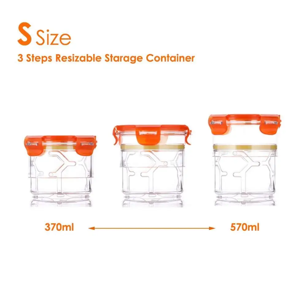 Resizable Storage Container Adjustable Food Container