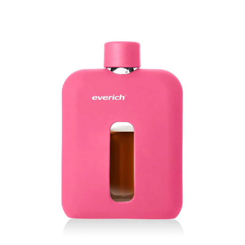 Modern Glass Hip Flask Glass Flask Bottle With Caps For Liquor