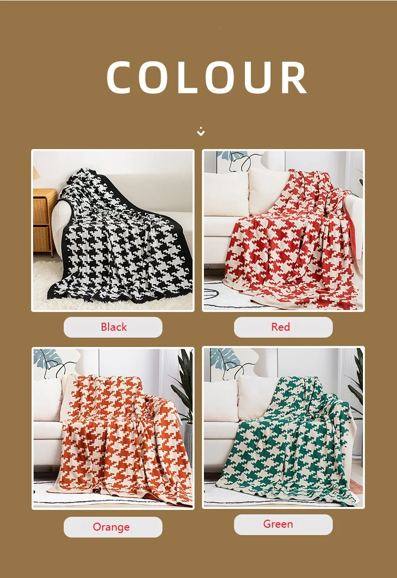 Super Soft Knitted Blanket 100% Acrylic simple jacquard pattern suitable for all seasons warm supplier