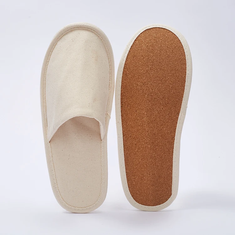 Wholesale Sustainable Degradable Hotel Airline Slipper Eco-friendly Slippers Cotton Linen Slippers for Men and Women details