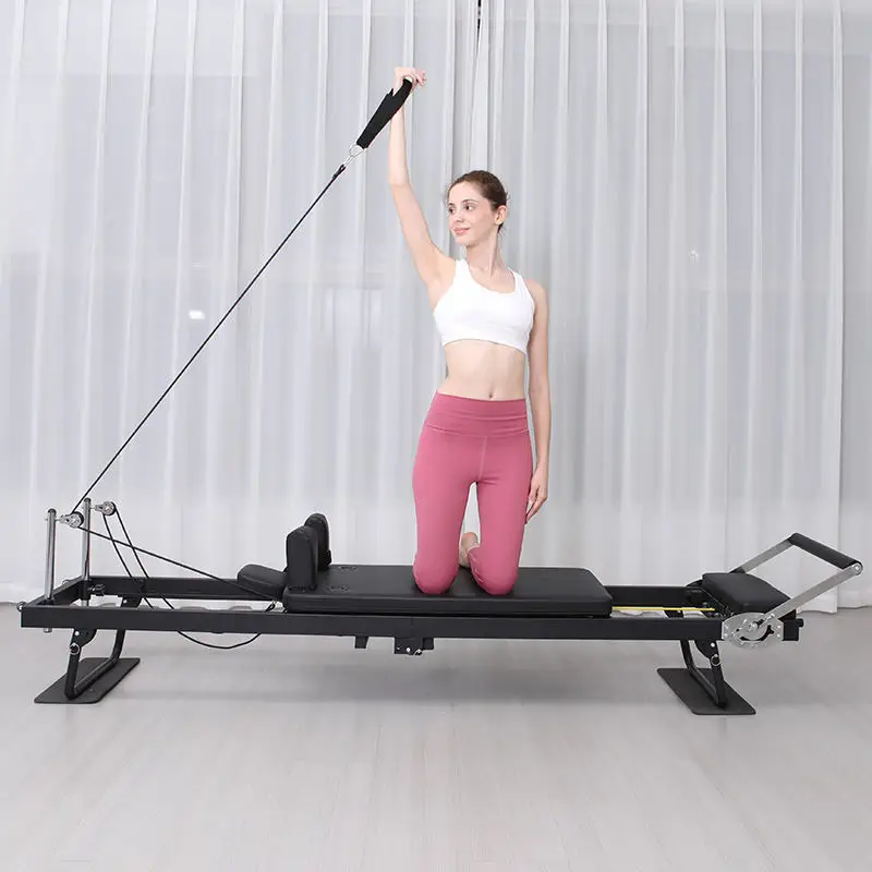 Portable 232cm Extended Frame Pilates Reformer Core Bed Durable Yoga Training Equipment Two Types Tension Values Spring Latex